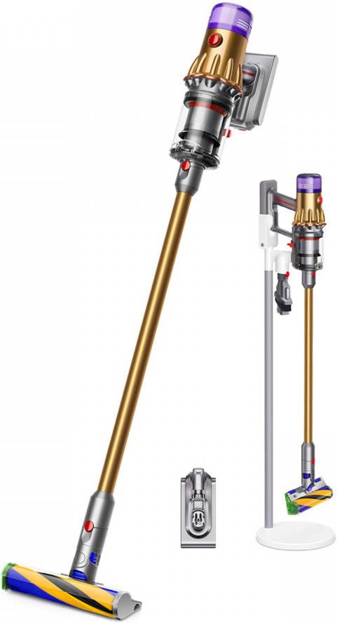 Dyson V12 Slim Absolute snoerloze steelstofzuiger 123, 4 cm nikkel/geel