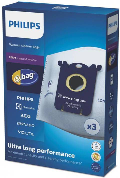 Philips S-Bag FC8027/01 Stofzuigerzak Ultra Long Performance 3 stuks