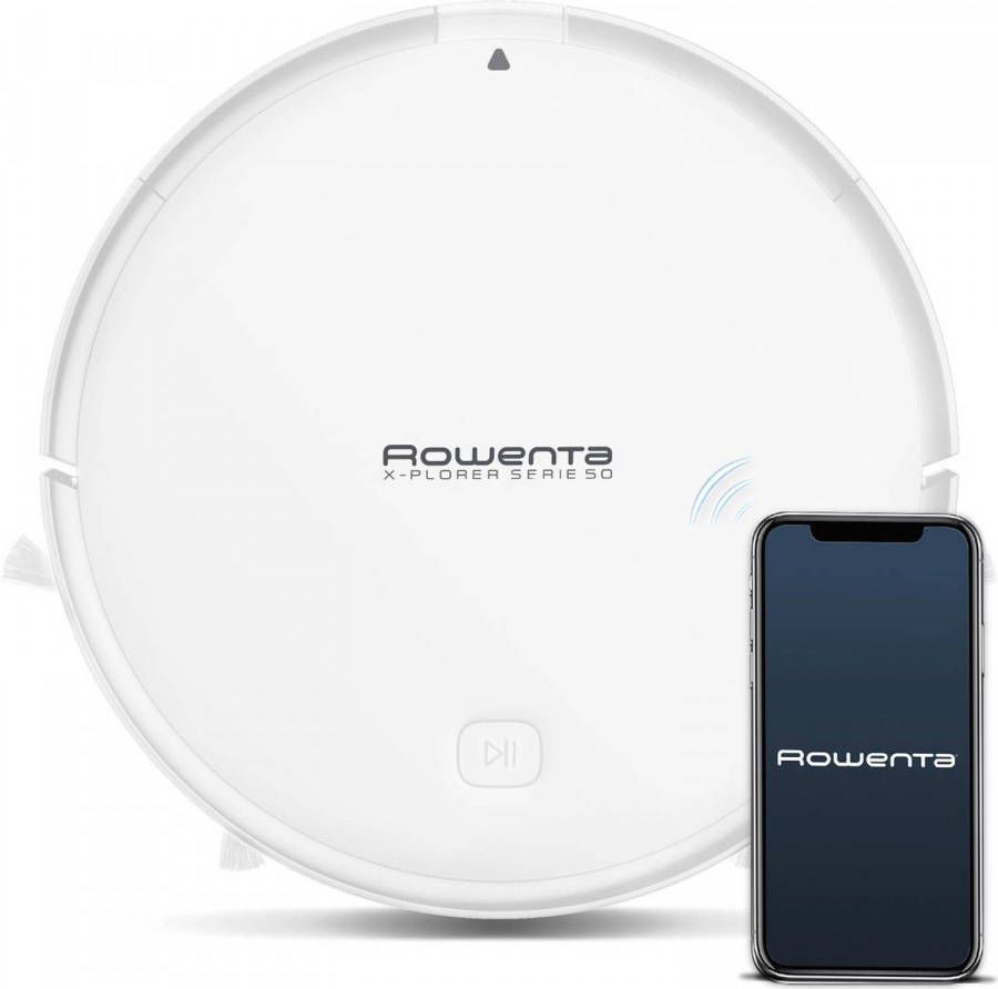 Rowenta Robotstofzuiger RR7387 X plorer Serie 50 4in1 reiniging, uiterst nauwkeurige navigatie, compatibel met smartphone & spraakondersteuning, gyro technologie, zuig en dweilfunctie