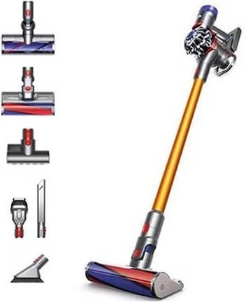 Dyson V8 Absolute+ snoerloze steelstofzuiger 124, 4 cm nikkel/geel