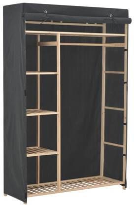 vidaXL Kledingkast 110x40x170 cm stof grijs