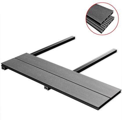 VIDAXL Terrasplanken HKC met accessoires 15 m², 4 m grijs