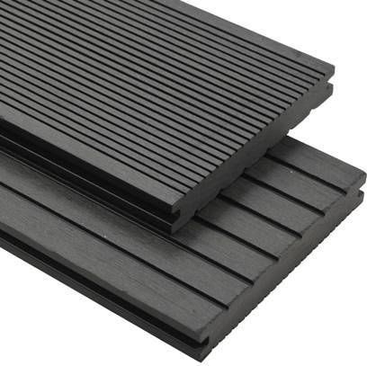VIDAXL Terrasplanken met accessoires 10 m², 4 m massief HKC grijs