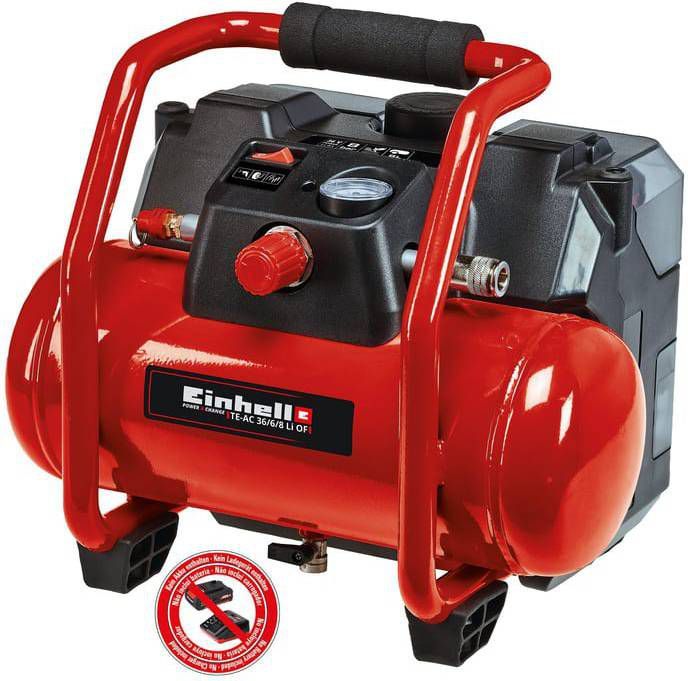 Einhell TE AC 36/6/8 Li OF Solo 36V Li Ion accu Compressor body 600W 8 bar 130 l/min