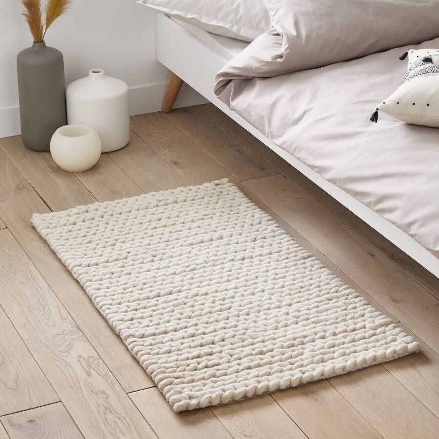 LA REDOUTE INTERIEURS Bedmatje Diano, zuivere wol, tricot effect