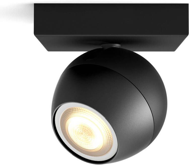 Philips Hue Buckram opbouwspot White Ambiance 1-lichts Zwart + dimmer Bluetooth