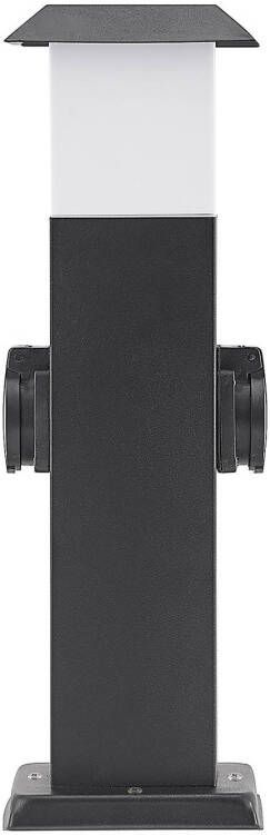 PRIOS Riksa sokkellamp, 2 stopcontacten, zwart