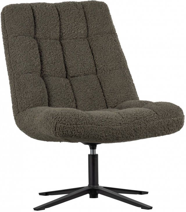 WOOOD Draaifauteuil 'Job' Teddy, kleur Groen
