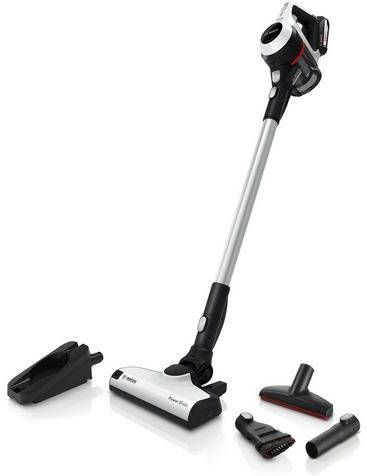 BOSCH Accu steelstofzuiger Unlimited Serie 6, wit, BCS611AM 18 v power for all accu, inclusief plumeauzuigmond en meubelzuigmond