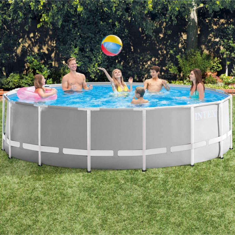 Intex Opzetzwembad Met Accessoires Prism Frame Ø457 X 122 Cm Grijs
