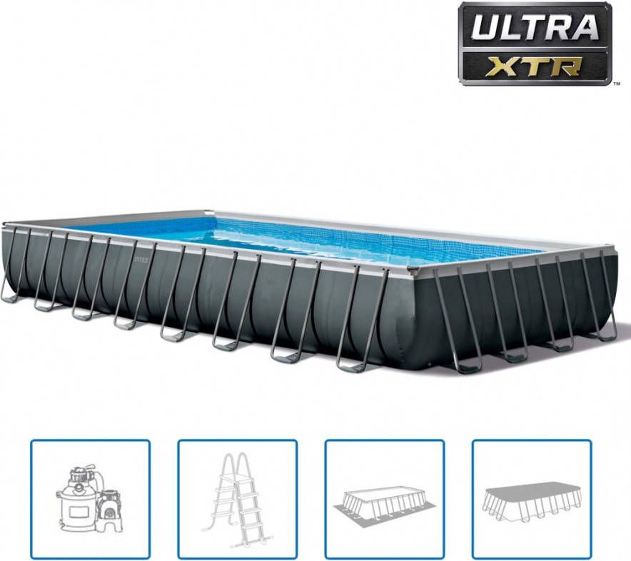 Intex Opzetzwembad Met Accessoires Ultra Xtr Frame 975 X 488 X 132 Cm Antraciet