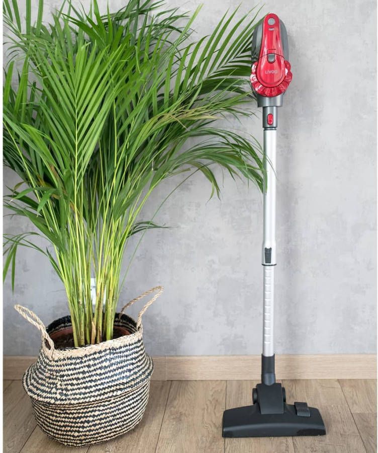 Livoo Steelstofzuiger snoerloos 120 W 600 ml grijs en rood