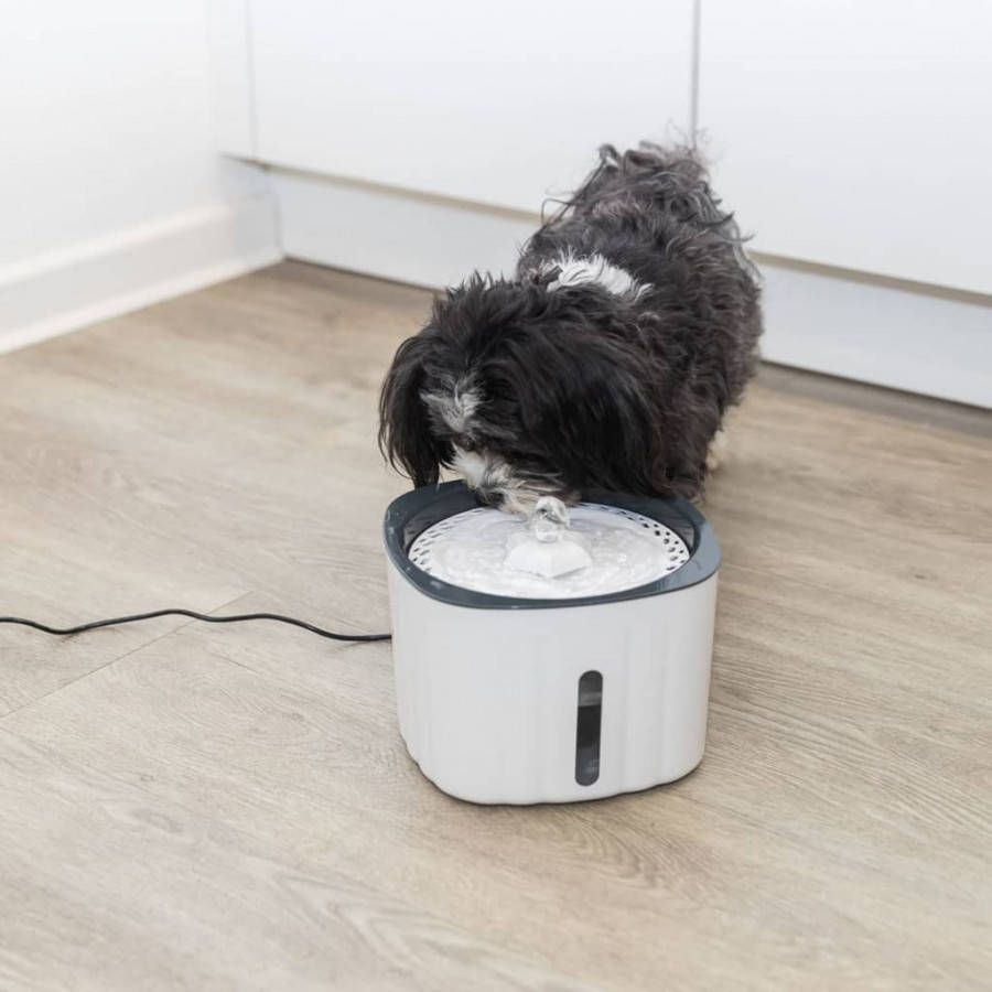 TRIXIE drinkfontein voor huisdieren bloem wit en grijs