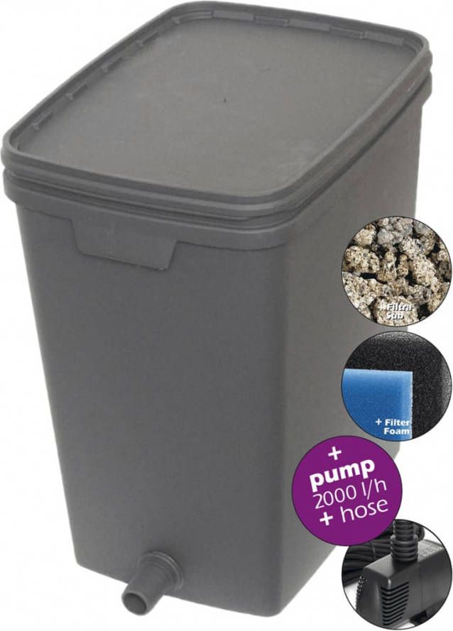 Velda Box Filter Set 7000 Inclusief Filtermateriaal, Pomp en Slang