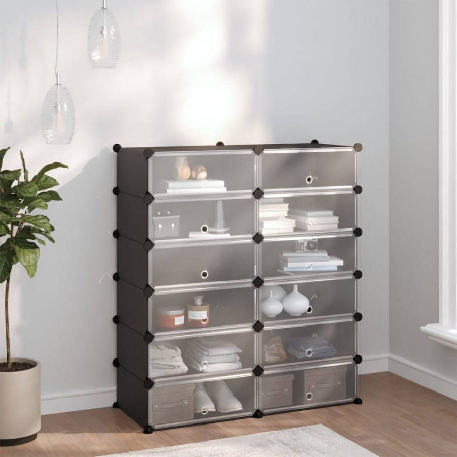 vidaXL Schoenenrek 94, 5x36, 5x106 cm polypropeen zwart